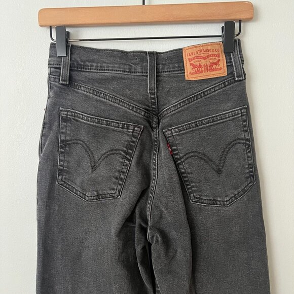 Levi's Ribcage Straight Full Length Jeans Say No Go Gray Women's Size 26 - Picture 9 of 11